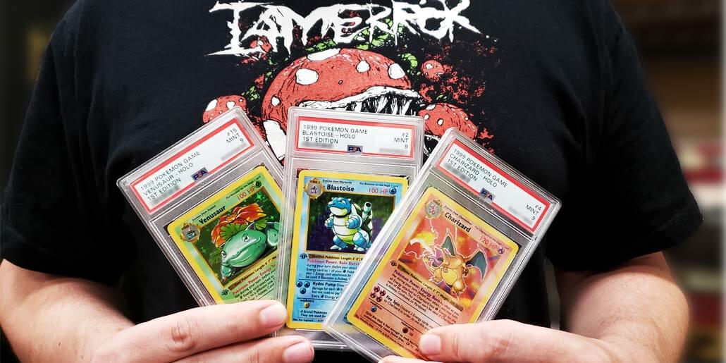 Shadowless Charizard, Blastoise, and Venusaur Graded; PSA Mint 9